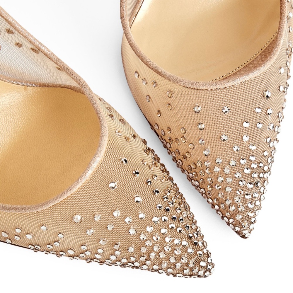 Christian Louboutin - Follies Strass Suede Pumps 100 - Picture 3 of 3
